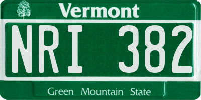 VT license plate NRI382
