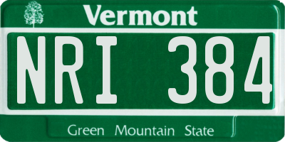 VT license plate NRI384