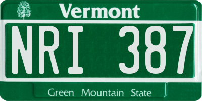 VT license plate NRI387