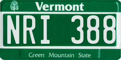 VT license plate NRI388