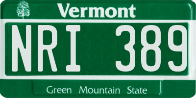 VT license plate NRI389