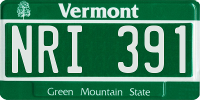 VT license plate NRI391