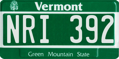 VT license plate NRI392