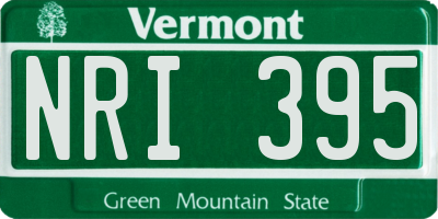 VT license plate NRI395