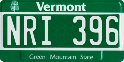 VT license plate NRI396