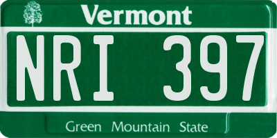 VT license plate NRI397