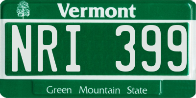 VT license plate NRI399