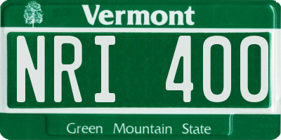 VT license plate NRI400
