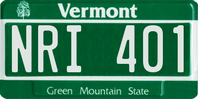 VT license plate NRI401