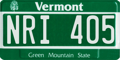 VT license plate NRI405