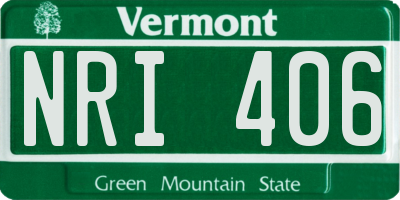 VT license plate NRI406