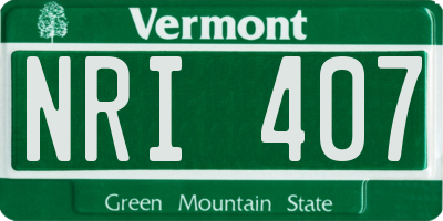 VT license plate NRI407