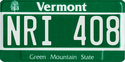 VT license plate NRI408
