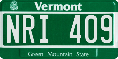 VT license plate NRI409
