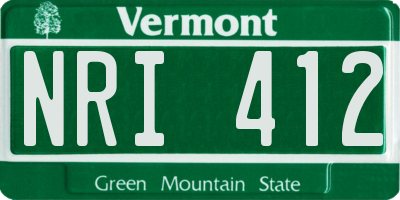VT license plate NRI412