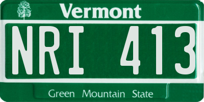 VT license plate NRI413