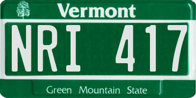 VT license plate NRI417