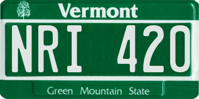VT license plate NRI420
