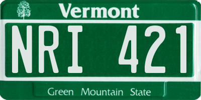 VT license plate NRI421