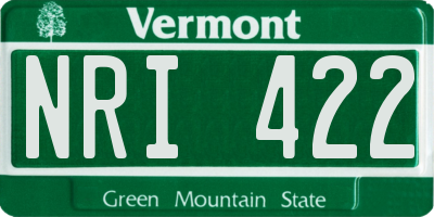 VT license plate NRI422