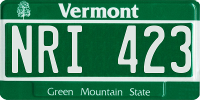 VT license plate NRI423