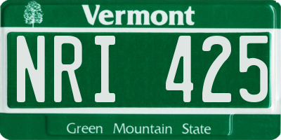 VT license plate NRI425