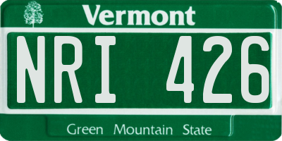 VT license plate NRI426
