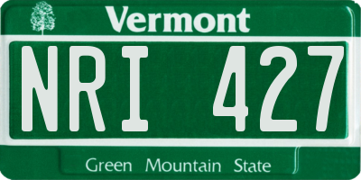 VT license plate NRI427
