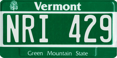 VT license plate NRI429