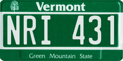VT license plate NRI431