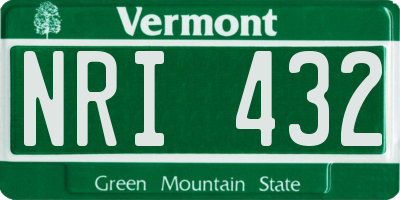 VT license plate NRI432
