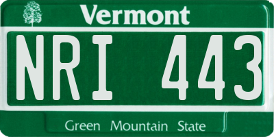VT license plate NRI443