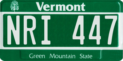 VT license plate NRI447
