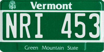 VT license plate NRI453