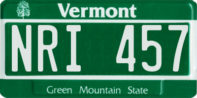 VT license plate NRI457
