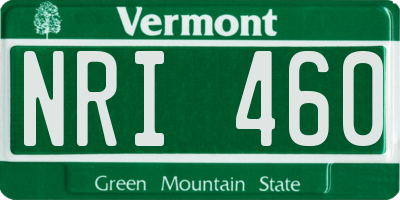 VT license plate NRI460