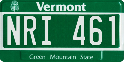VT license plate NRI461