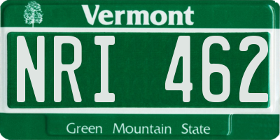 VT license plate NRI462