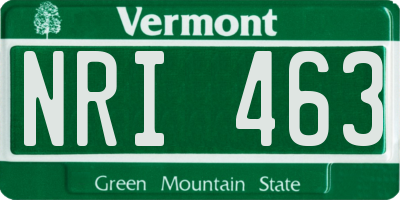 VT license plate NRI463