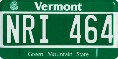 VT license plate NRI464