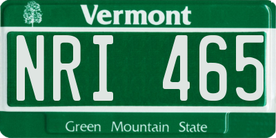 VT license plate NRI465