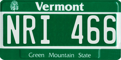 VT license plate NRI466