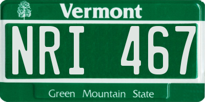 VT license plate NRI467