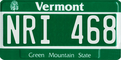 VT license plate NRI468