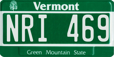 VT license plate NRI469
