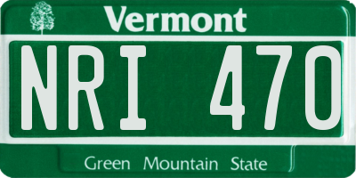 VT license plate NRI470