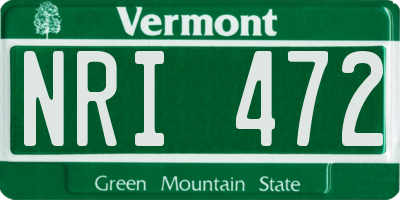 VT license plate NRI472