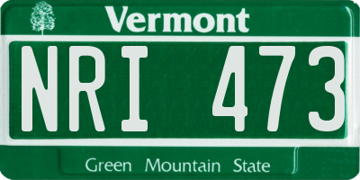 VT license plate NRI473