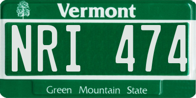 VT license plate NRI474