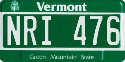 VT license plate NRI476